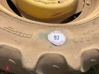 SET OF 4 JD ROW CROP WHEELS AND TYRES - 3