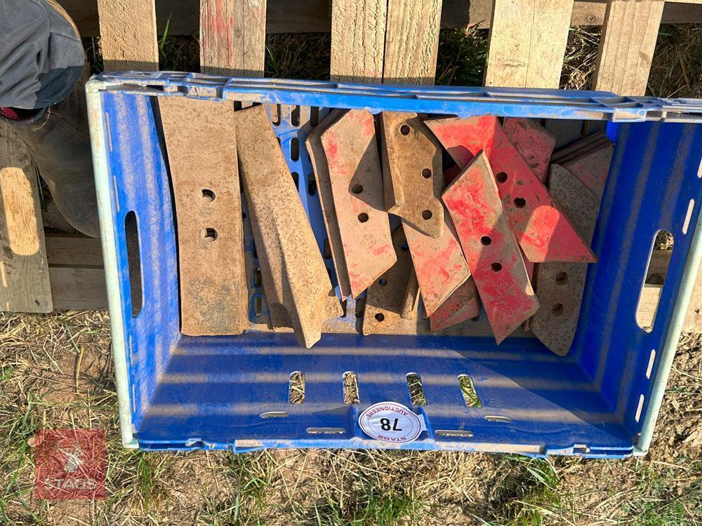 BOX OF VARIUS PLOUGH TIPS/PARTS/SPARES