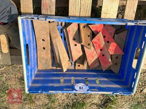 BOX OF VARIUS PLOUGH TIPS/PARTS/SPARES
