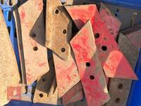 BOX OF VARIUS PLOUGH TIPS/PARTS/SPARES - 2