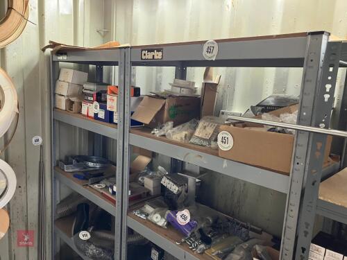 3 STORAGE SHELVES/RACKS