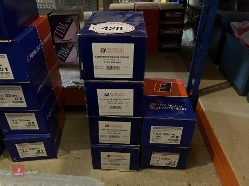6 BOXES OF CONCRETE FRAME SCREWS