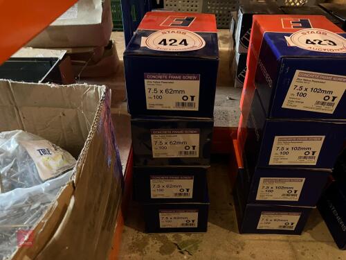 4 BOXES OF CONCRETE FRAME SCREWS