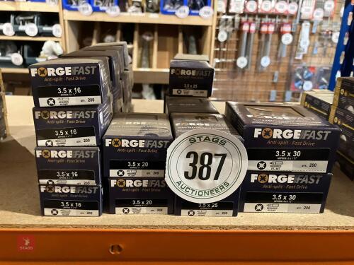 30 BOXES OF SMALL TIMBER SCREWS