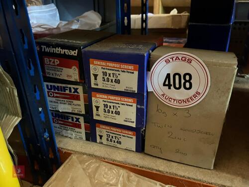 7 BOXES OF SCREWS