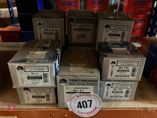 11 BOXES OF SCREWS