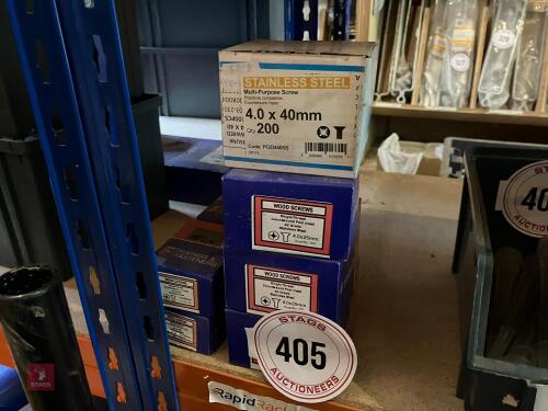 8 BOXES OF SCREWS