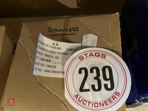 400 M8 X 12 STAINLESS STEEL BOLTS