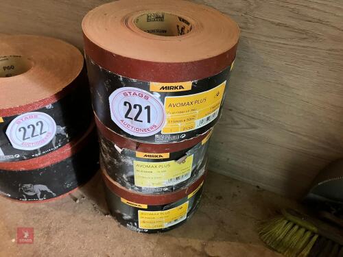 3 X 50M ROLLS OF P150 SAND PAPER