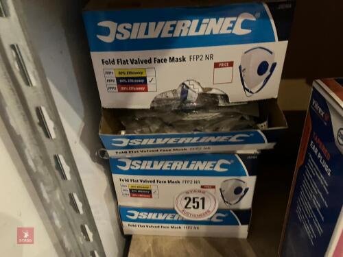 2 BOXES OF SILVERLINE VALVED MASKS
