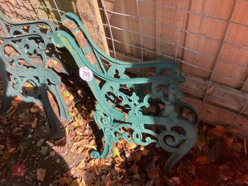 PAIR OF ORNATE CAST BENCH ENDS