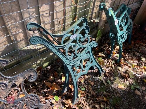 PAIR OF ORNATE CAST BENCH ENDS