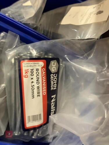 7 X 1KG BAGS OF 100 X 4.5MM NAILS