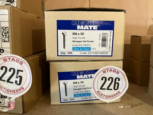 2 X 200 M8 X 30 HT BOLTS