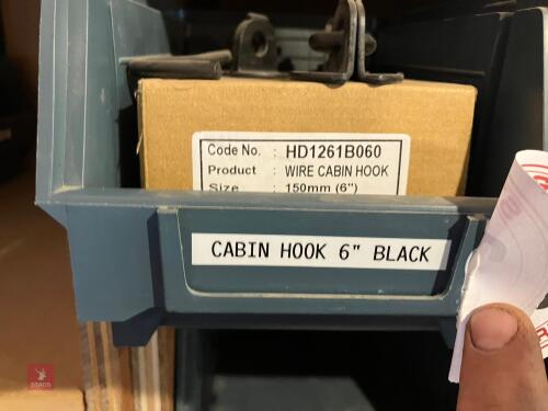 12 BLACK 6'' CABIN HOOKS