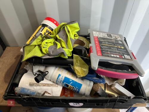 CRATE OF WORKSHOP CONSUMABLES