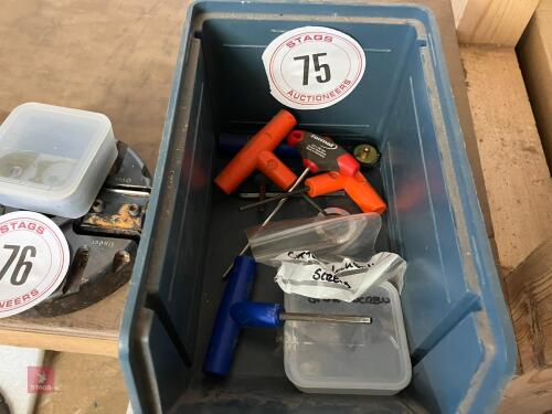ASSORTED CHUCK KEYS AND SCREWS