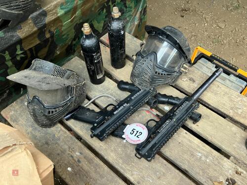 2 TIPPMAN 98 CUSTOM PAINTBALL GUNS