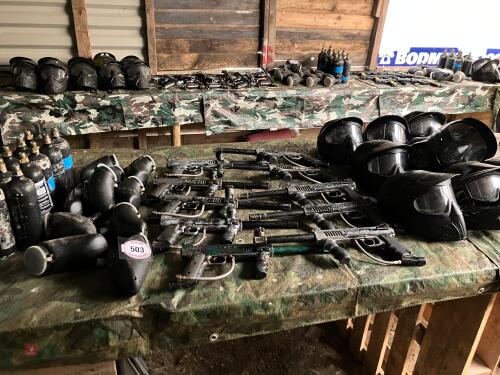 10 TIPPMAN 98 PAINTBALL GUNS AND ACCESSO