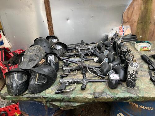 10 TIPPMAN 98 PAINTBALL GUNS AND ACCESSO