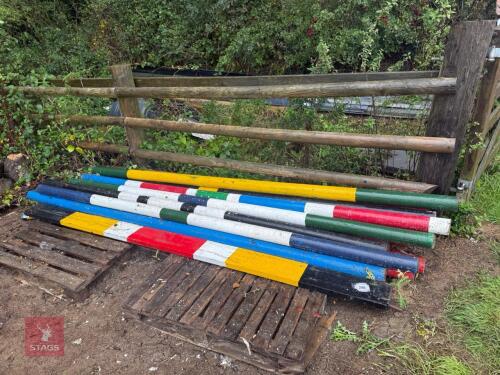 15 ASSORTED WOODEN SHOW JUMPING POLES