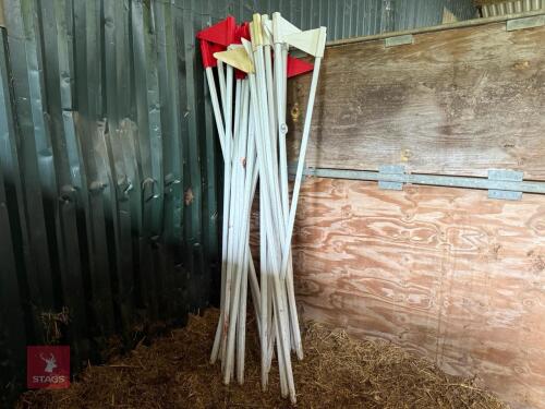 20 RED & WHITE FLAG MARKER POLES