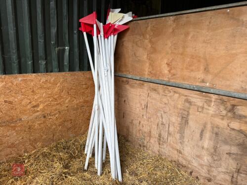 20 RED & WHITE FLAG MARKER POLES