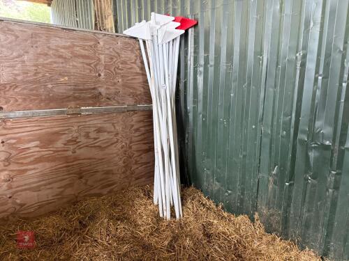 20 RED & WHITE FLAG MARKER POLES