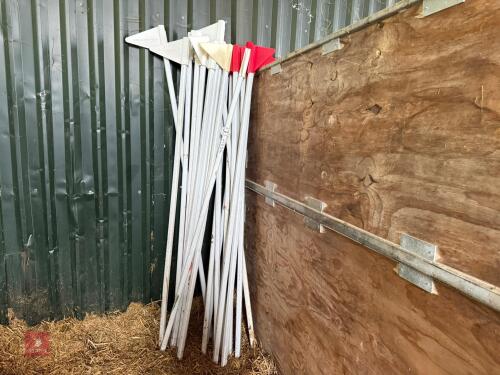 20 RED & WHITE FLAG MARKER POLES