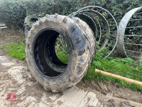 PAIR MICHELIN REAR TRACTOR TYRES (2)