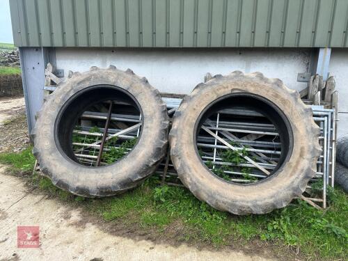 PAIR GOODYEAR REAR TRACTOR TYRES (1)