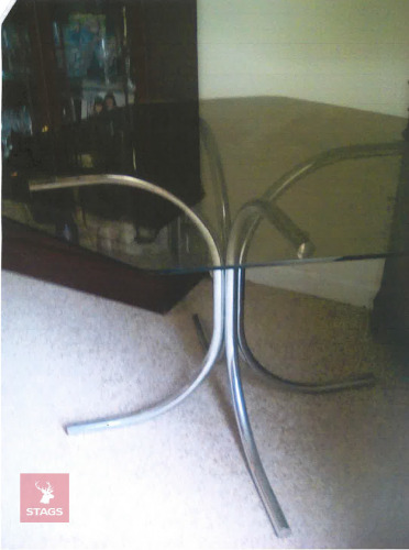 HEXAGON SHAPED GLASS TOP TABLE
