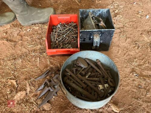 3 TUBS OF NUTS, BOLTS, NAILS ETC