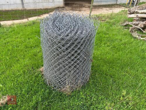 PART ROLL OF GALVANISED CHAIN LINK FENCE