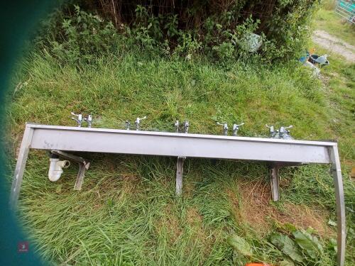 5 DOUBLE TAPS STAINLESS STEEL HEAVY SINK