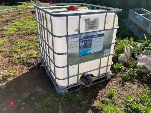 1,000 LITRE IBC CONTAINER (5) **PLEASE NOTE THE CHANGE OF LOCATION**