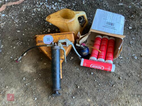 GREASE GUN, OIL CANS & GREASE (14)