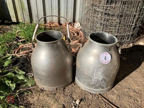 2 STAINLESS STEEL MILK BUCKETS (4)