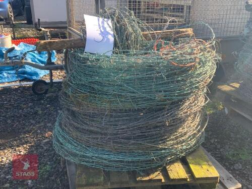 USED BARBED WIRE IN COILS