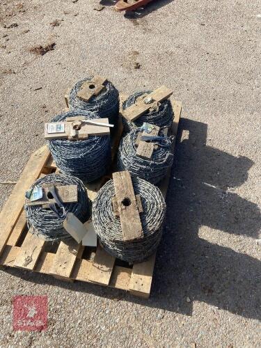 6 ROLLS OF BARBED WIRE