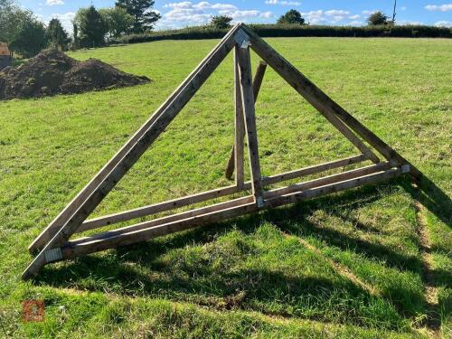 3 WOODEN ROOF TRUSSES