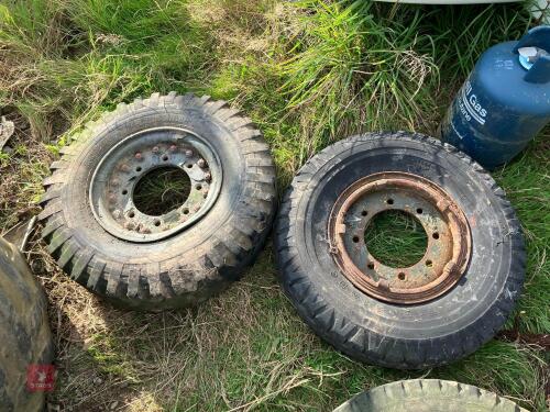 2 X 9.00-16 WHEEL AND TYRES
