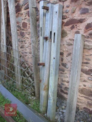 3 GALVANISED RHS METAL BOX GATE POSTS