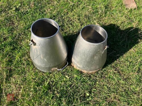 2 STAINLESS STEEL MILK BUCKETS