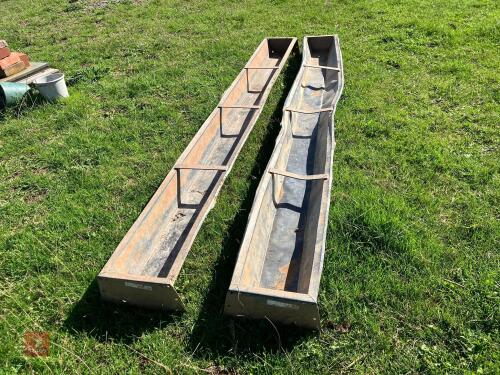 2 IAE GALVANISED 9' GROUND FEED TROUGHS