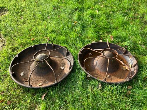 PAIR OF CAST IRON PIG TROUGHS