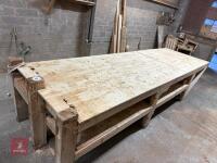4.1M X 1.25M WOODEN WORKBENCH