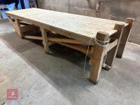 4.1M X 1.25M WOODEN WORKBENCH - 4