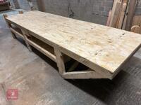 4.1M X 1.25M WOODEN WORKBENCH - 18