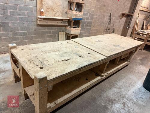 4M X 1.25M WOODEN WORKBENCH